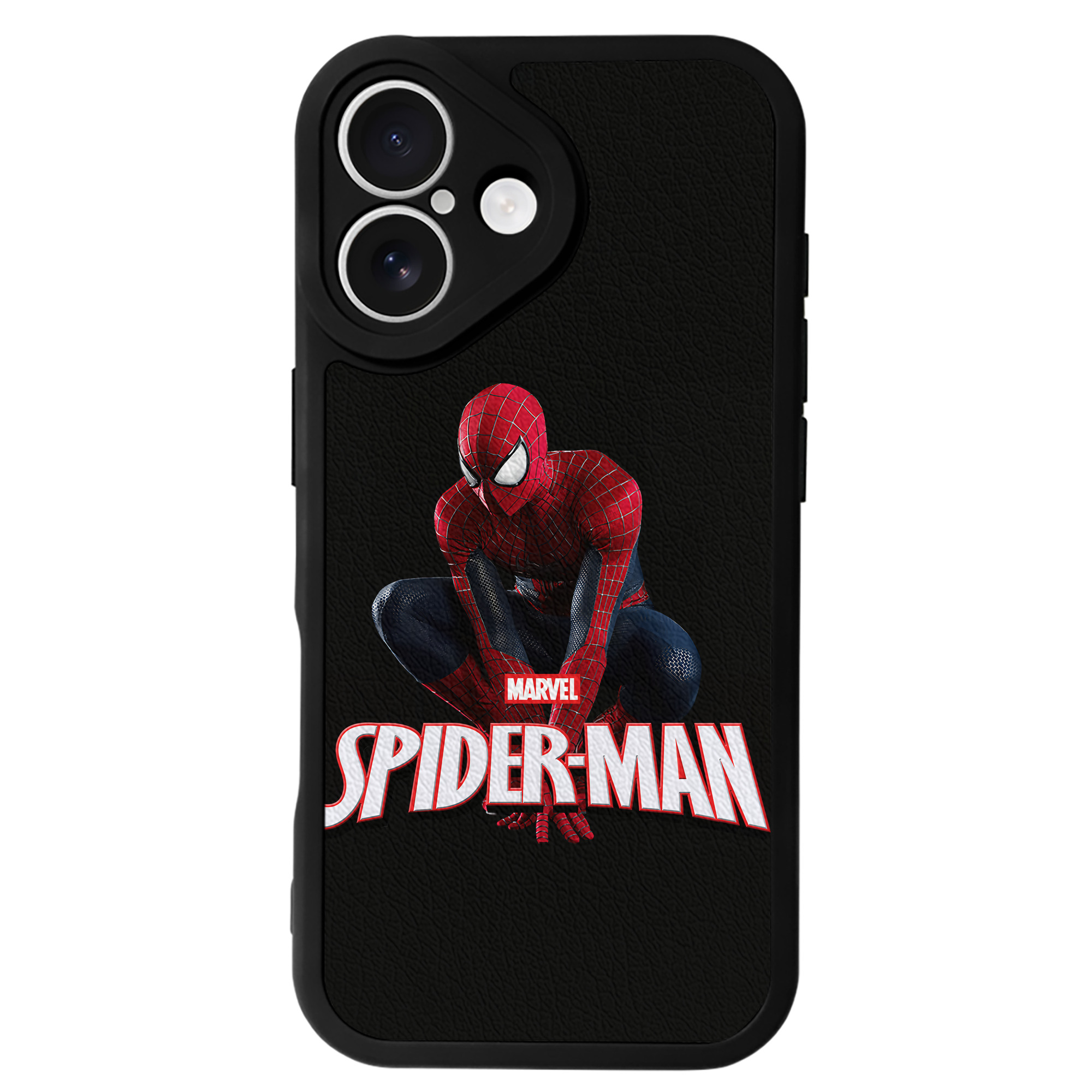 Spider Man スパイダーマン 【iPhone 16シリーズ対応】シリコンスマホケース（レザー調） 材質：シリコン